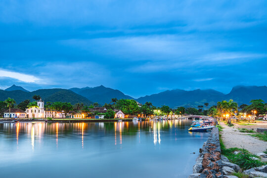 Blue hour at the old center at Paraty RJ, Brazil.