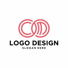 LETTER CM ABSTRACT LOGO DESIGN GEOMETRIC MONO LINE