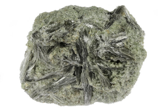 tremolite from Slyudyanka, Russia isolated on white background