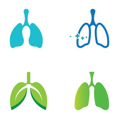Lungs health and lungs care logo vector design, lungs logo illustration template.