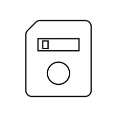 Floppy disk icon in line style