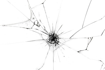 Fototapeta na wymiar The effect of cracks from hitting the glass.