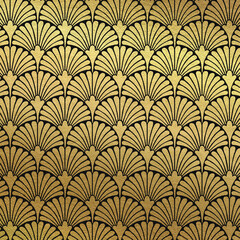 Classic Art deco abstract background. Gold leather paper