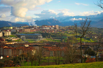 Asturias Oviedo paisajes desde el discgolf, Parque Purificación Tomas, España, Spain