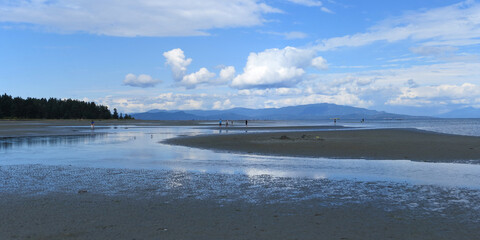 Canadian Pacific Ocean beach at the low tide