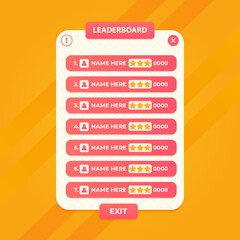 Game leaderboard with abstract background

