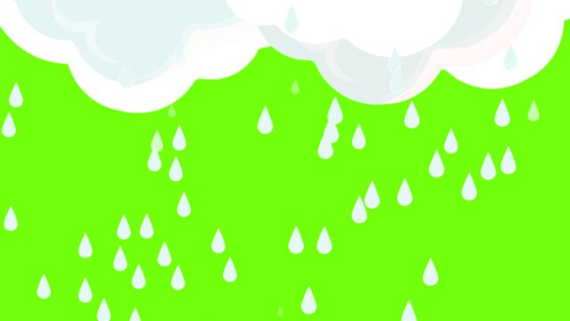Dynamic animated video featuring heavy rain and cloudy skies against a green screen background - perfect for adding atmospheric effects to your projects.