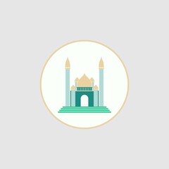 
Vector illustration of flat mosque. mosque logo
