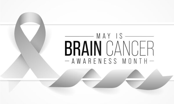 Brain Cancer awareness month is observed every year in May, overgrowth of cells in the brain that forms masses called tumors. They can disrupt the way body works. Vector illustration.