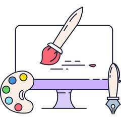 Creative design illustrator app tool vector icon
