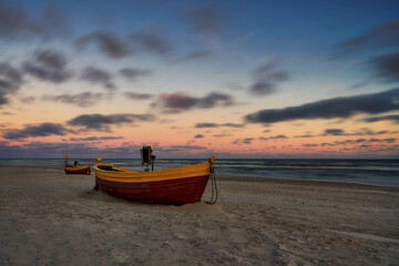 The Baltic Sea, the Polish area of Debki, a fishing boat	