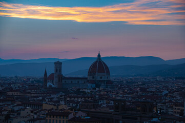 Fototapeta na wymiar VIew of Florence Italy at sunset