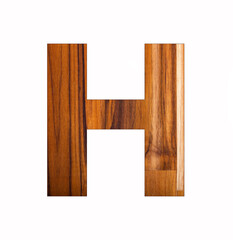 Alphabet letter H on rustic wood background