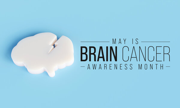 Brain Cancer awareness month is observed every year in May, overgrowth of cells in the brain that forms masses called tumors. They can disrupt the way body works. 3D Rendering