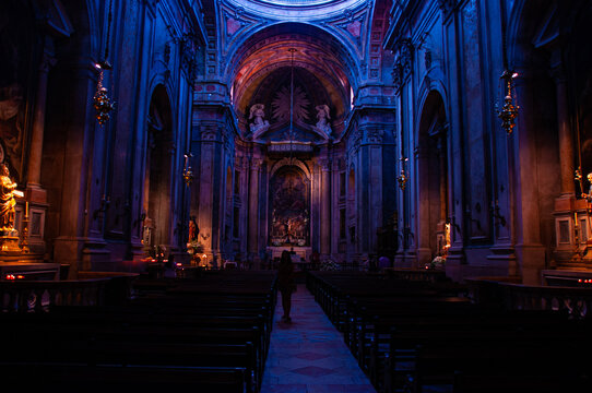 interior of cathedral Lisbon Portugal