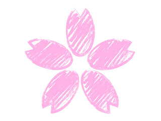 筆雑塗り桜アイコンA：桜色