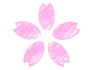 筆雑塗り桜アイコンB：桜色