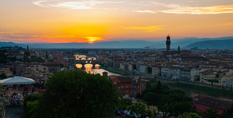 Fototapeta premium panorama Florence Italy at sunset