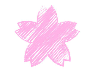 筆雑塗り桜アイコンC：桜色