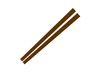 シンプルな箸アイコン：茶色