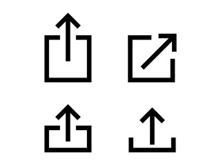 シンプル共有マークセット：黒線