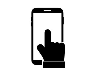 袖ありスマホ操作アイコン：黒