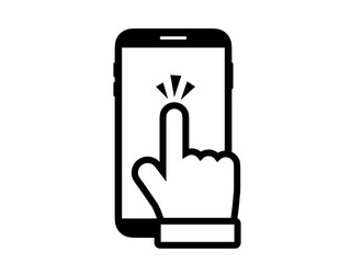 袖ありスマホタッチラインアイコン：黒