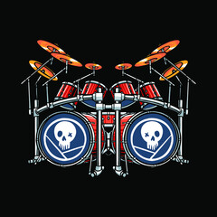 the drum set illustration vector