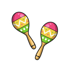 Mexican maracas. Colorful decorated maracas vector illustration isolated on white.