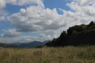 clouds over the mountains