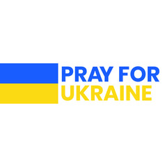 Pray for Ukraine sign. Vector isolated on white background	