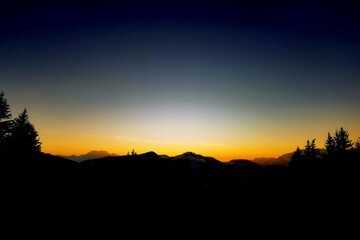 sunset in the mountains