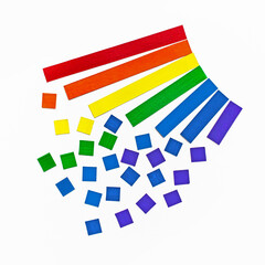 Rainbow flag of peace breaking, build peace