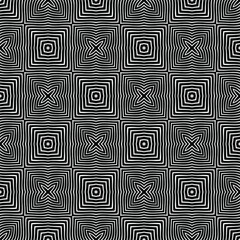 Vector Strips Abstract Background.Abstract geometric pattern with wavy lines. Interlacing rounded stripes design. Seamless vector background.Vector Seamless Black and White Tangled Round Stripes.