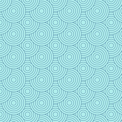 Fototapeta na wymiar Abstraction Japanese wave in blue tones. Sample . seamless pattern with circles