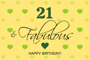 21st birthday card wishes illustration