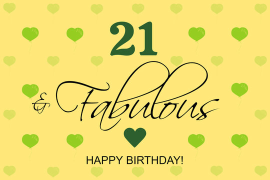 21st birthday card wishes illustration