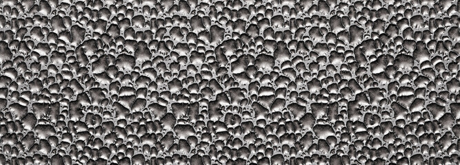 Metal plate with holes of various sizes background.3D illustration.