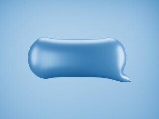 Blue Speech Balloon.  Speech balloon on  color background. Talk and think bubbles. 3d rendering