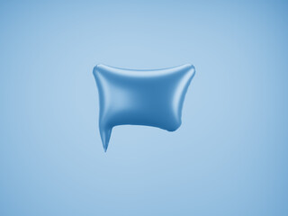 Blue Speech Balloon.  Speech balloon on  color background. Talk and think bubbles. 3d rendering