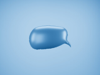 Blue Speech Balloon.  Speech balloon on  color background. Talk and think bubbles. 3d rendering