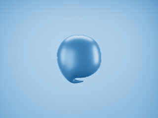 Blue Speech Balloon.  Speech balloon on  color background. Talk and think bubbles. 3d rendering