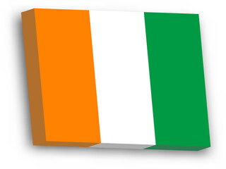 3D vector flag of Cote d Ivoire