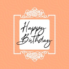 happy birthday handlettering vector celebration card