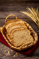 Wholemeal bread on the table.