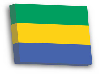 3D vector flag of Gabon