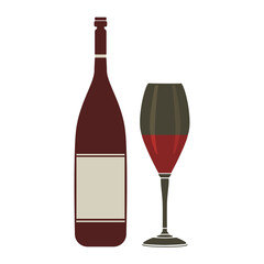 skinny wine bottle with flute glass