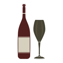 skinny wine bottle with flute glass