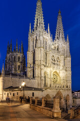 Fototapeta na wymiar burgos cathedral at night, castilla y leon, spain.