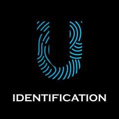Letter u with fingerprint design logo template illustration © Deni